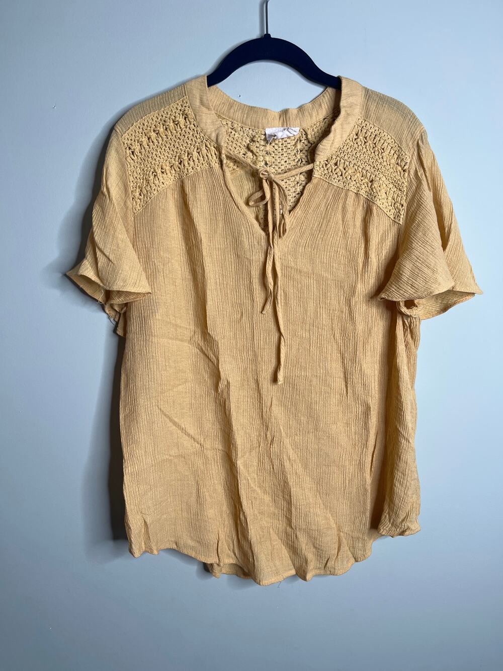 Perch by Blu Pepper Gold Blouse 2X*